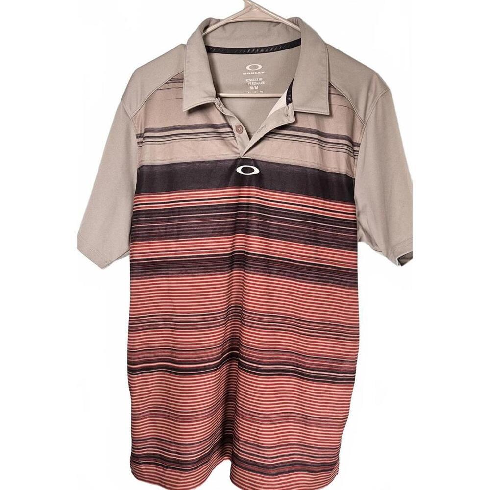 Oakley Men's Striped Polo Shirt Size Medium‎